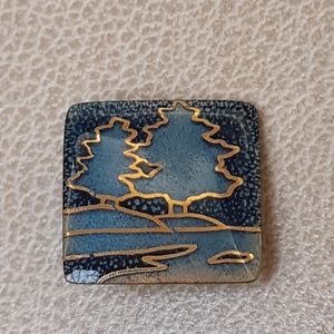 Jules Perrier Enamel Brooch